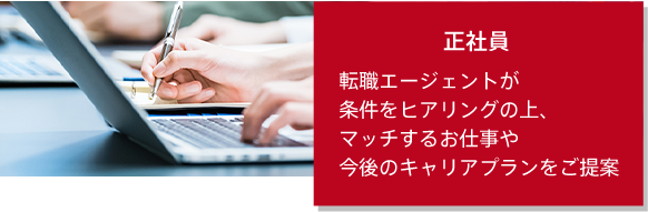 正社員 転職エージェントが条件をヒアリングの上、マッチするお仕事や今後のキャリアプランをご提案